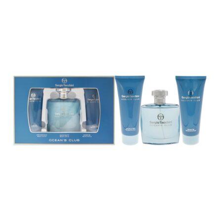 Sergio Tacchini Ocean's Club Eau De Toilette 100ml Spray Balsamo After Shave 100ml Gel De Baño 100ml – Image 1