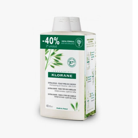 Klorane Oatmeal Shampoo 2x400ml - Image 1