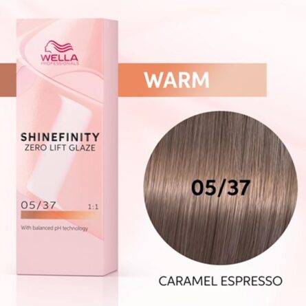 Wella Shinefinity Zero Lift Glaze Tinte 05-37 Caramel Espresso 1un - Image 1
