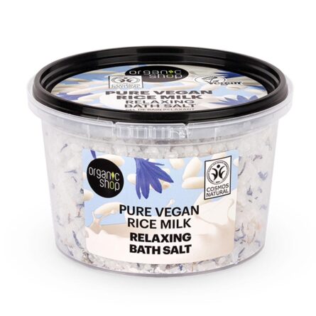 Organic Shop Pure Vegan Rice Milk Sales De Baño Relajantes 250ml - Image 1