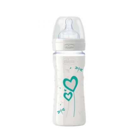 Chicco Nature Glass Bottle With Silicone Teat 0m 240ml - Image 1