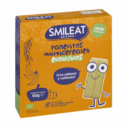 Smileat Panecillos De Cereales Con Platano y Calabaza Bio 60g – Image 1