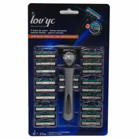 Lovyc Maquinilla 21 Recambios De 3 Hojas De Acero 22 U - Image 1