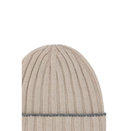 Beige Cashmere Beanie - Image 3