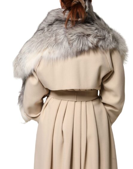 White Fox Fur Neck Wrap Warmer Winter Scarf - Image 8