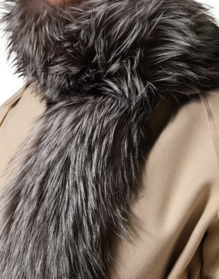 Gray Fox Fur Neck Wrap Warmer Winter Scarf - Image 5