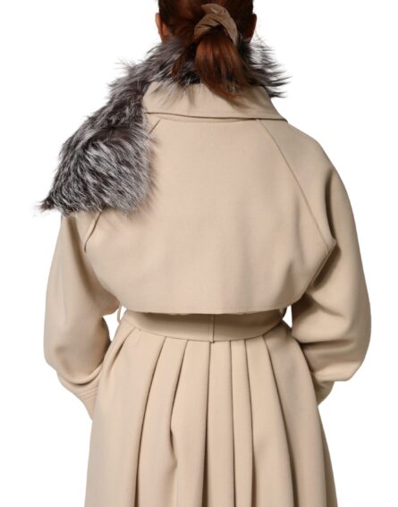 Gray Fox Fur Neck Wrap Warmer Winter Scarf - Image 8
