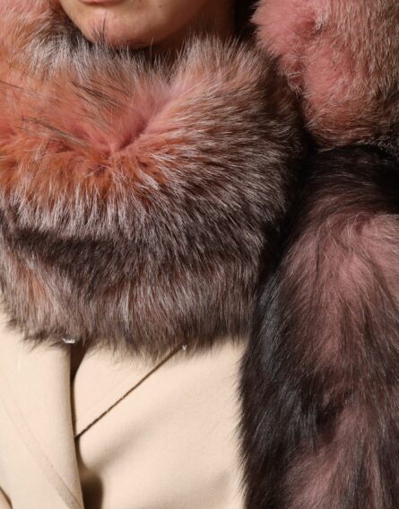Pink Frost Fox Fur Neck Warmer Winter Scarf - Image 5