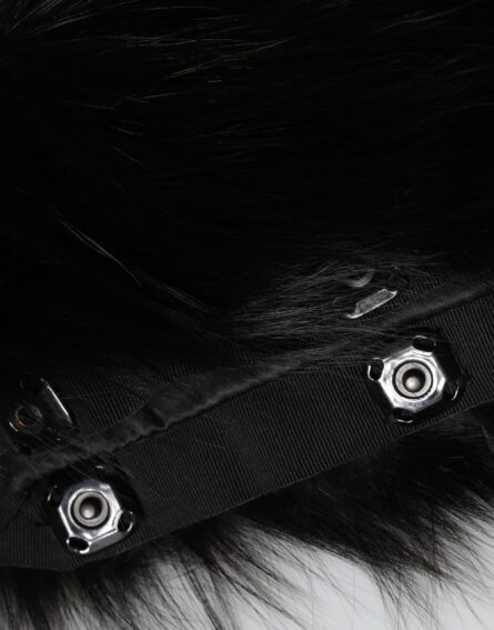 Black Fur Shoulder Collar Wrap Shawl Scarf - Image 4