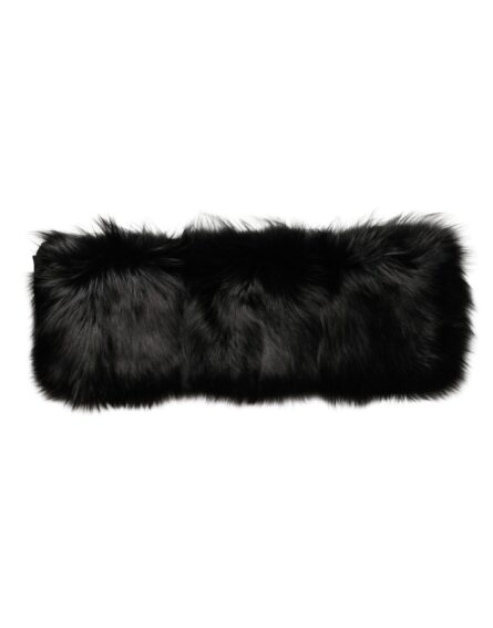 Black Fur Shoulder Collar Wrap Shawl Scarf - Image 5