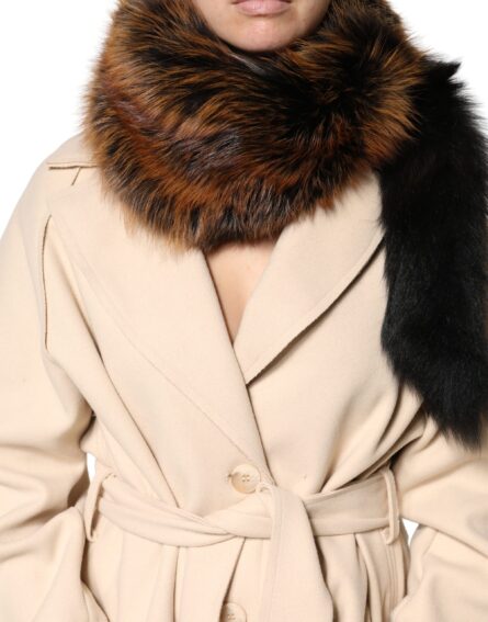 Brown Red Fox Fur Neck Warmer Winter Scarf - Image 8