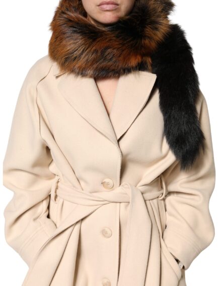 Brown Red Fox Fur Neck Warmer Winter Scarf - Image 8