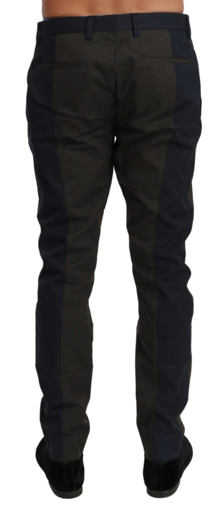 Blue Gray Stripes Trouser Cotton Pants - Image 2
