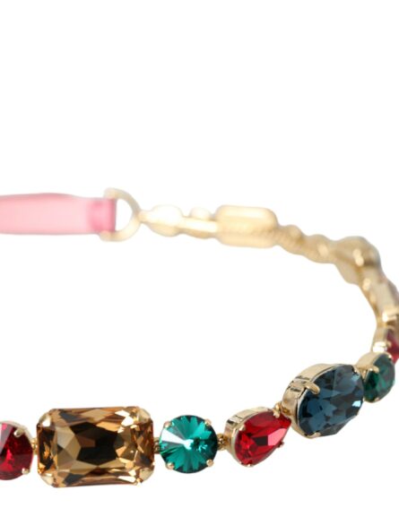 Pink Leather Crystal Chain Embellished Belt - Image 5