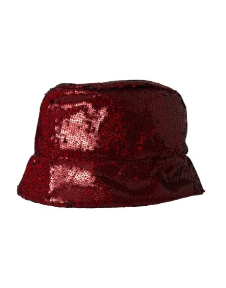 Red Sequined Nylon Bucket Hat Men - Image 2