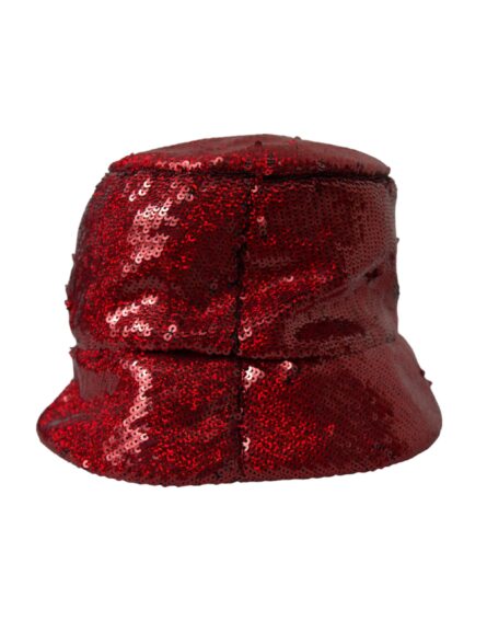 Red Sequined Nylon Bucket Hat Men - Image 3