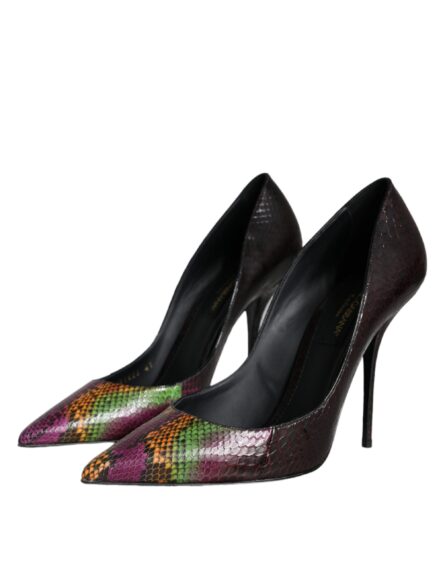 Multicolor Exotic Leather Heels Pumps Shoes - Image 2
