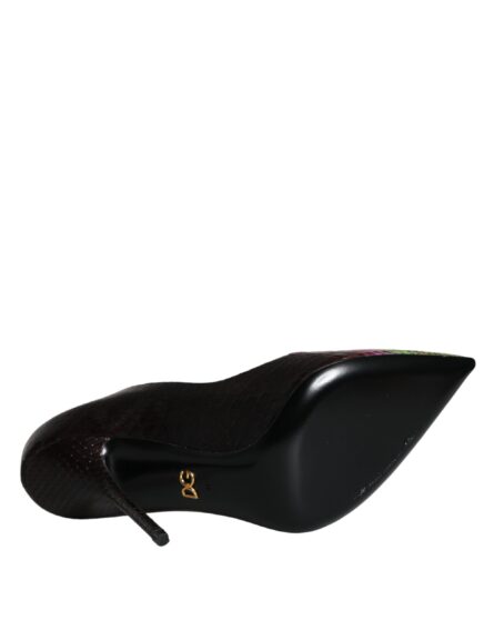 Multicolor Exotic Leather Heels Pumps Shoes - Image 5