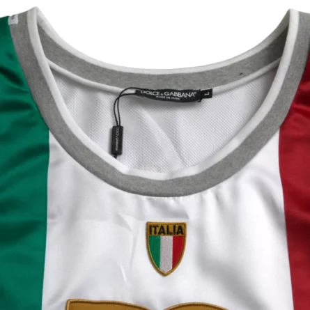 White Green Sleeveless Top Italian Flag Basket T-shirt - Image 3