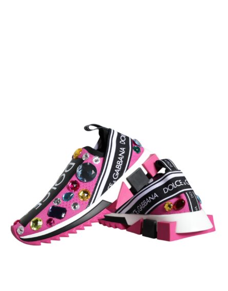 Pink Sorrento Crystals Low Top Sneakers Shoes - Image 4