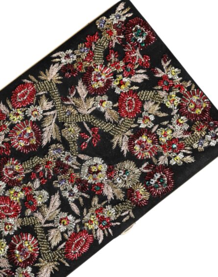 Multicolor Floral Gold Frame Clutch Evening Purse Bag - Image 7