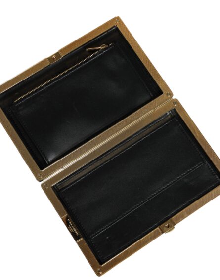 Black White Gold Frame Clutch Evening Party Purse Bag - Image 8