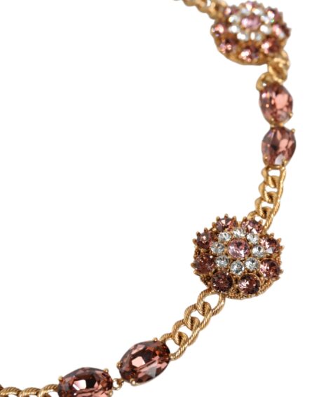 Gold Tone Brass Crystal Embellished Belt - Image 4