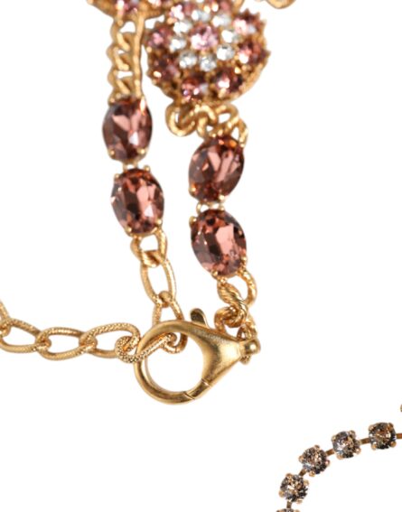 Gold Tone Brass Crystal Embellished Waist Chain Belt - Image 6