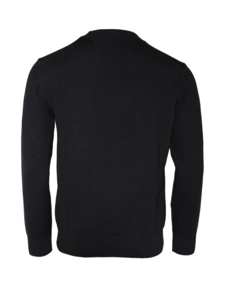 Black Medusa Embroidery Crew Neck Pullover Sweater - Image 4