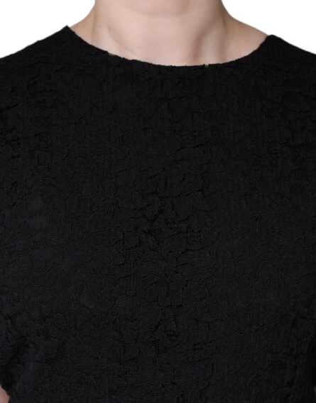 Black Cotton Sheath Knee Length Dress - Image 5