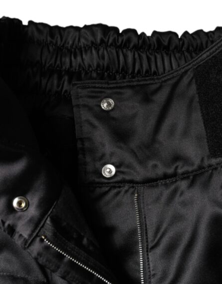 Black Quilted High Waist Women Boot Cut Pants - Image 6