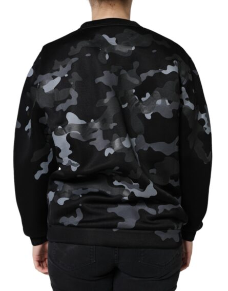 Black Camouflage Round Neck Sweatshirt Sweater - Image 4
