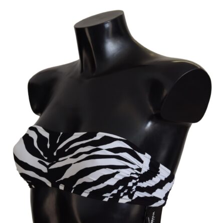 Black White Zebra Bandeau Swimwear Bikini Top - Image 6