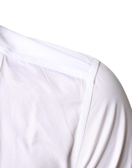 White Bib Cotton Poplin Formal Dress Shirt - Image 6