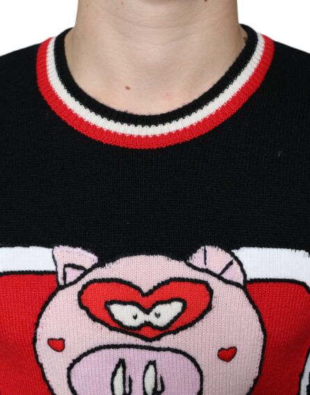 Black Cashmere Pig of the Year Pullover Sweater - Image 5
