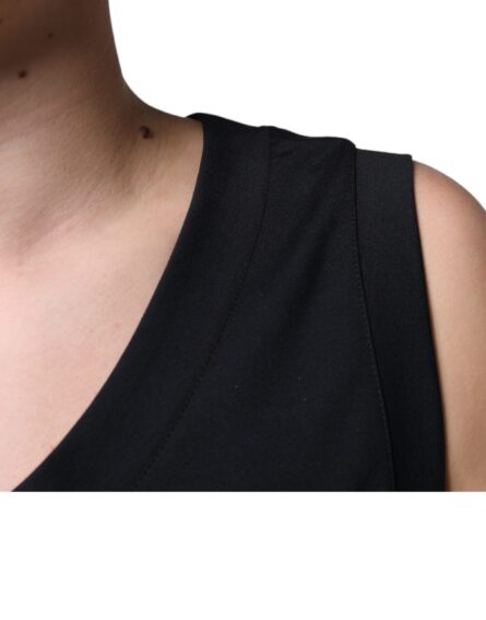 Black Cotton Born To Be Free Sleeveless T-shirt - Image 8