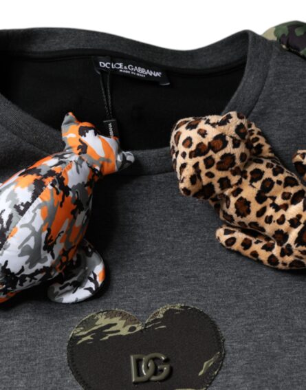 Gray Camouflage Animal Stuff Cotton T-shirt - Image 7