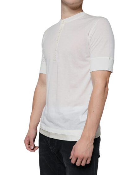 Off White Cotton Short Sleeves T-shirt - Image 3