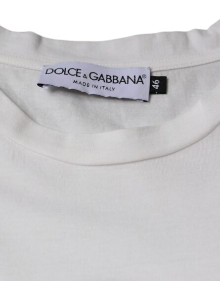 White Cotton DG Logo Print Casual T-shirt - Image 7