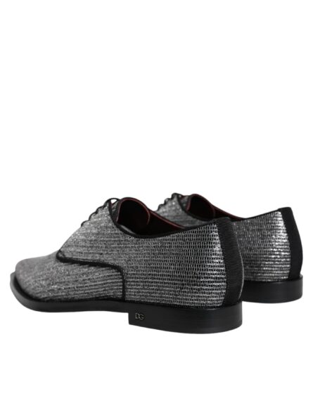 Silver Polyurethane Derby Formal Dress Shoes - Image 3