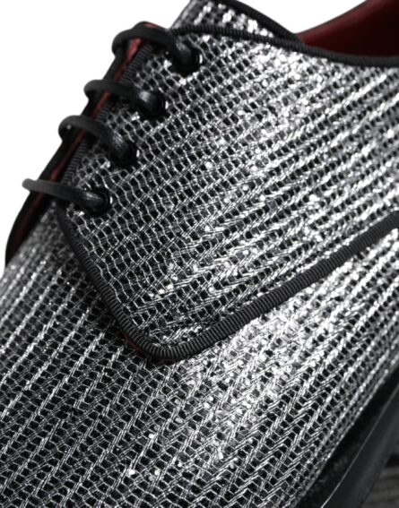 Silver Polyurethane Derby Formal Dress Shoes - Image 5