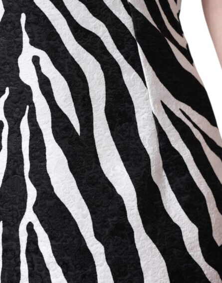 Black White Zebra A-line Sheath Mini Dress - Image 6