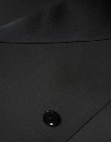 Black Polyester Double Breasted Coat Jacket - Image 7