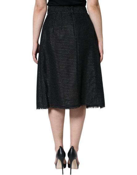 Black Viscose High Waist Pencil Cut Skirt - Image 4