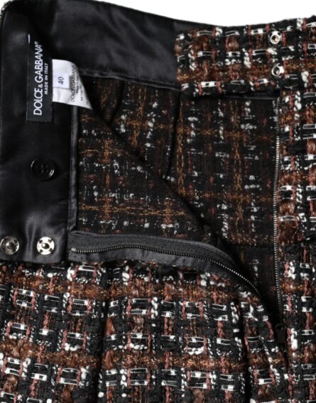 Multicolor High Waist Tartan Tweed A-line Mini Skirt - Image 6