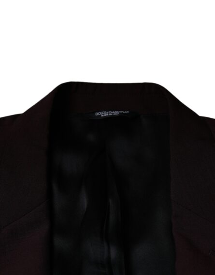 Bordeaux Wool Single Breasted Dress Blazer - Image 7