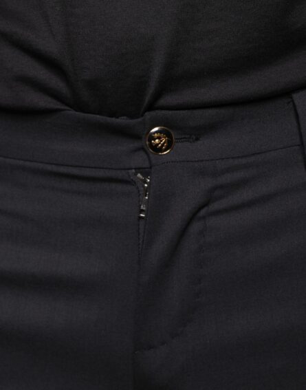 Black Wool Skinny Men Dress Pants - Image 5