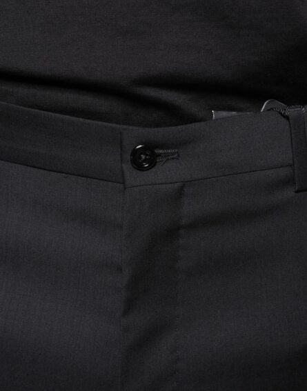 Black Wool Skinny Men Dress Pants - Image 5