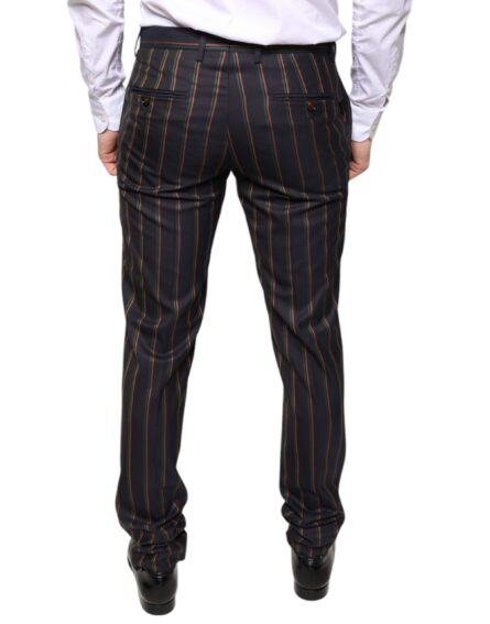 Brown Stripes Skinny Men Dress Pants - Image 4
