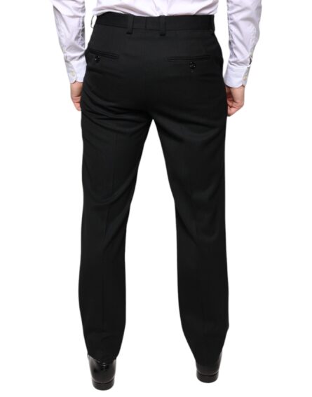 Black Wool Skinny Men Dress Pants - Image 4